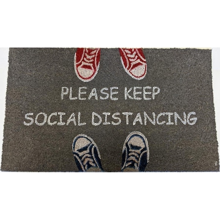 Imports Decor Imports Decor  Outdoor Coir & PVC Social Distancing Door Mat Multi Color 579PVC